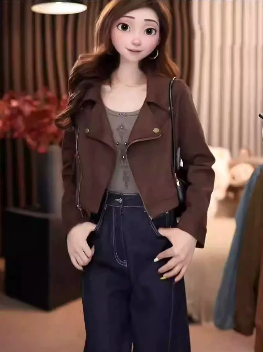 Velvet short autumn jacket, for teenagers, oversize