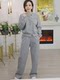 Mijie 2025 New Stylish and Age-Reducing Gray Suit for Women, Elegant, Fashionable, Versatile, Slimming Top and Long Pants Two-Piece Set