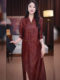 Mijie 2025 New Model New Chinese Style Red Jacquard Dress for Women, Elegant and Beautiful, Loose Fit, Slimming, Stunning Mid-Length Dress