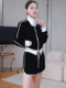 Mijie 2025 Autumn New Fashionable Black and White Color-Block Casual Suit for Women, Elegant and Slimming Two-Piece Set