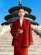 Mijie Autumn and Winter New New Chinese Style Stand Collar Embroidered Wool Coat Women's Red Mid-Length Wool Jacket Chinese Style