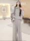 Mijie 2025 Autumn New Stylish and Youthful Gray Casual Suit for Women, Fashionable and Loose-Fitting, Slimming Two-Piece Set