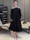 Mijie 2025 New Black Elegant and Slimming Dress for Women, Suitable for Daily Wear and Commuting, Loose and Versatile Long Dress