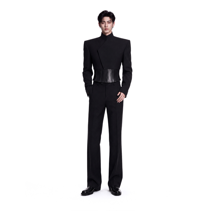 Yicai【Cloud Step Moon Black】High-End Shoulder-Raising Short Blazer with a Stylish Waist-Cinching Design Yicai【Cloud Step Moon Black】High-End Shoulder-Raising Short Blazer with a Stylish Waist-Cinching Design