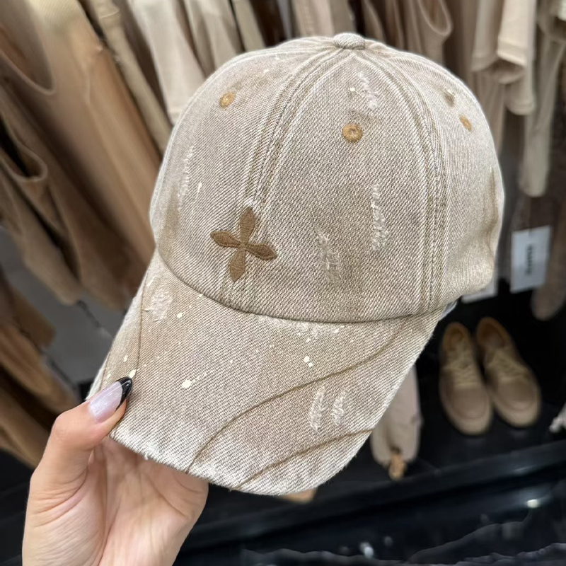Trendy Cross-Pattern Baseball Cap with Embroidered Letters, Casual Sports Adjustable Sunshade Curved Brim Hat Collection