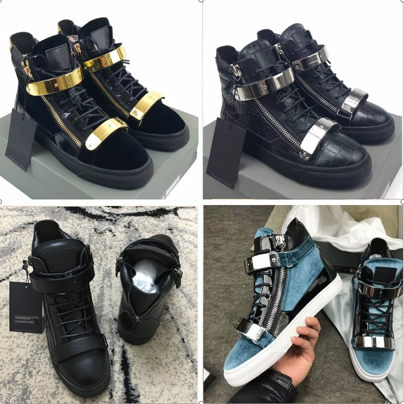 Factory Special Price European Style Classic Gz Men's Shoes Zipper Trendy Cool Black Velvet Diamond Buckle High-Top Genuine Leather Women's Shoes Spring and Autumn Models