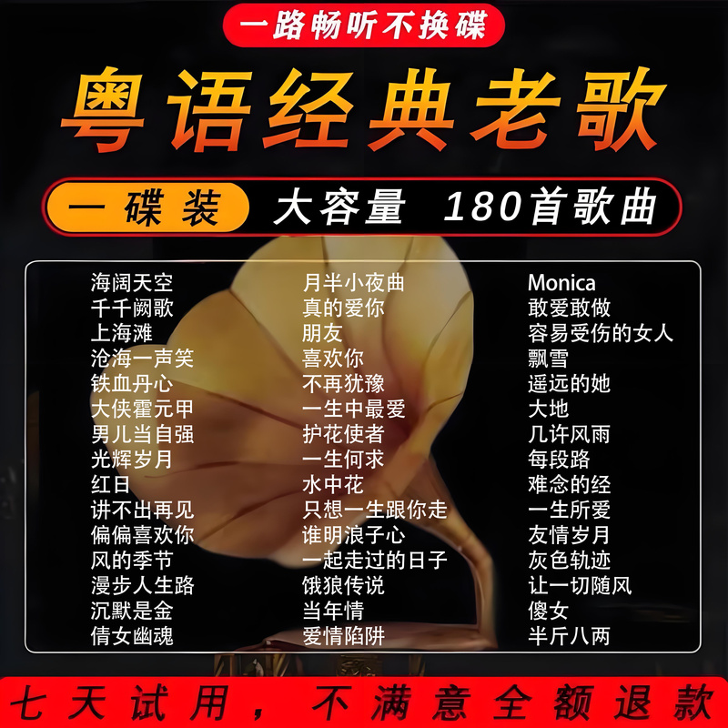 Cantonese Classic Old Songs Car Cd Disc 80S 90S Nostalgic Polygram Lossless High-Quality Music Car Disc