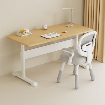 Lifting zhuozi computer desk solid wood children's study table