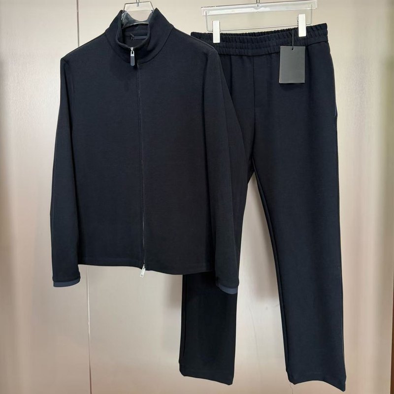 Europe-Z Asia 2026 Autumn/Winter New Business Casual Wool Blend Stand Collar Jacket and Casual Pants Men's Suit Trend