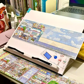 Landscape Sticker Stand, Multifunctional Reading Stand, Easel, Notebook Tablet, Adjustable Reading Stand for Children and Students