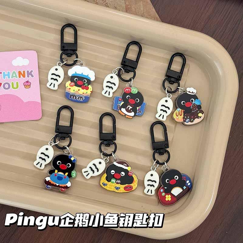 Pingu Penguin Little Fish ins Acrylic Double-Sided Pendant Cute Cartoon Best Friend Gift Bag Pendant Keychain Pingu Penguin Little Fish ins Acrylic Double-Sided Pendant Cute Cartoon Best Friend Gift Bag Pendant Keychain