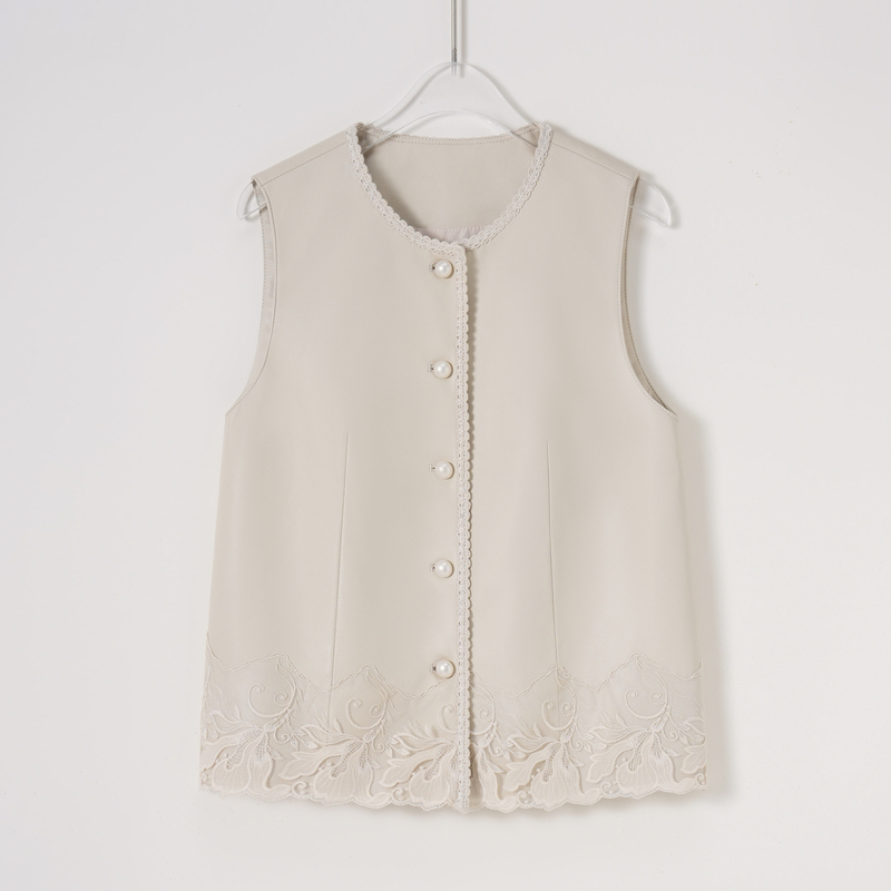 Xizi/[Flower Garden Tour] Sheepskin and Leather Patchwork Vest Imported from Turkey/Xs0931