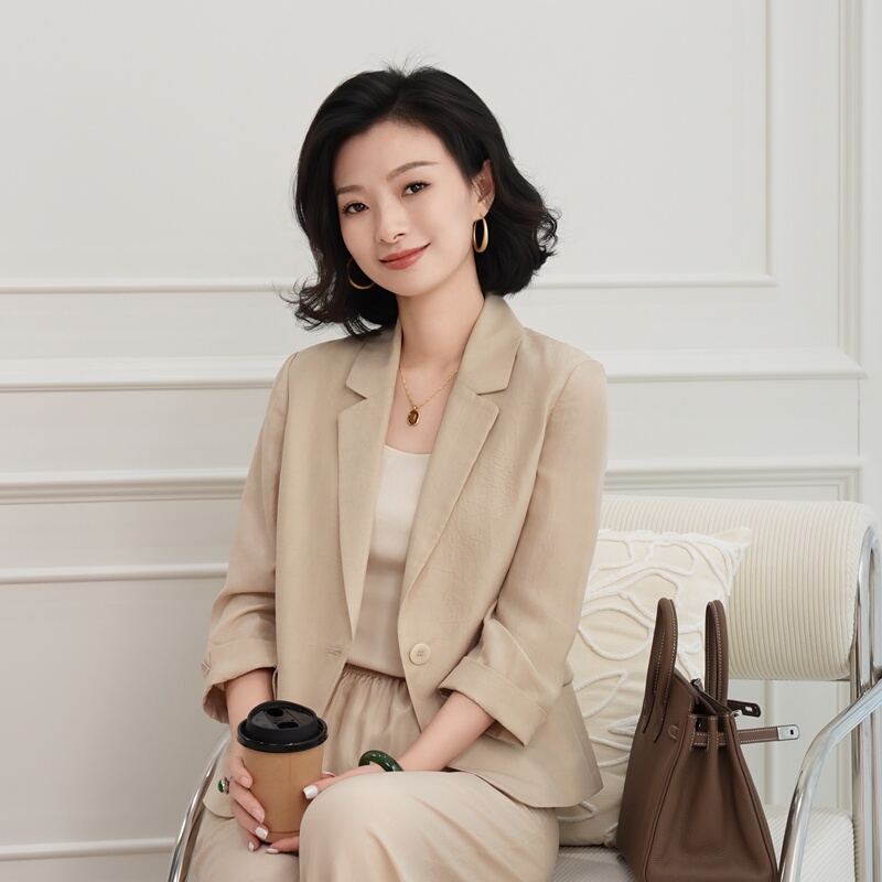 Xizi/[Shengxuan Suit] 16mm Mulberry Silk Salt-Wrinkled Texture No-Iron Suit for Women/Xztj1271