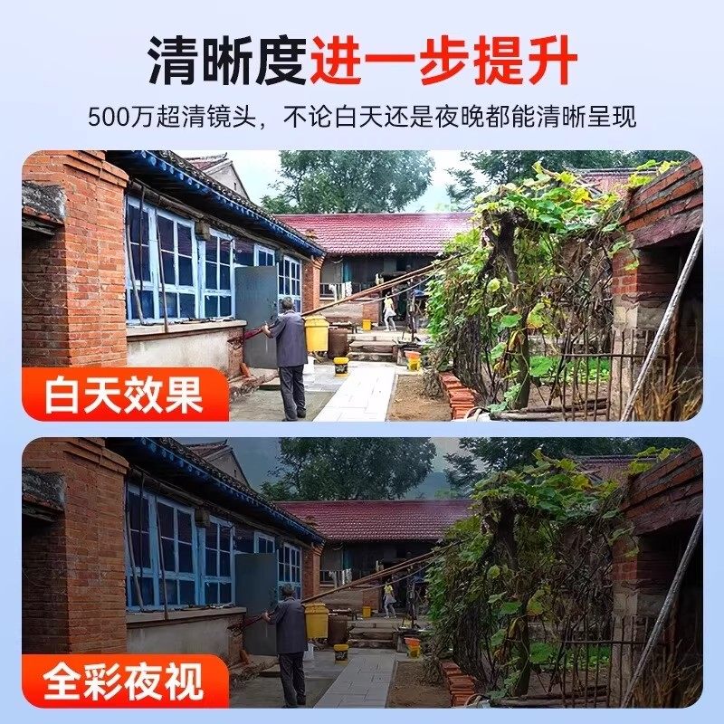 Haiweiman Solar-Powered Surveillance Camera, Outdoor, No Electricity or Internet Required, 360-Degree Panoramic View, No Blind Spots, No Data Charges