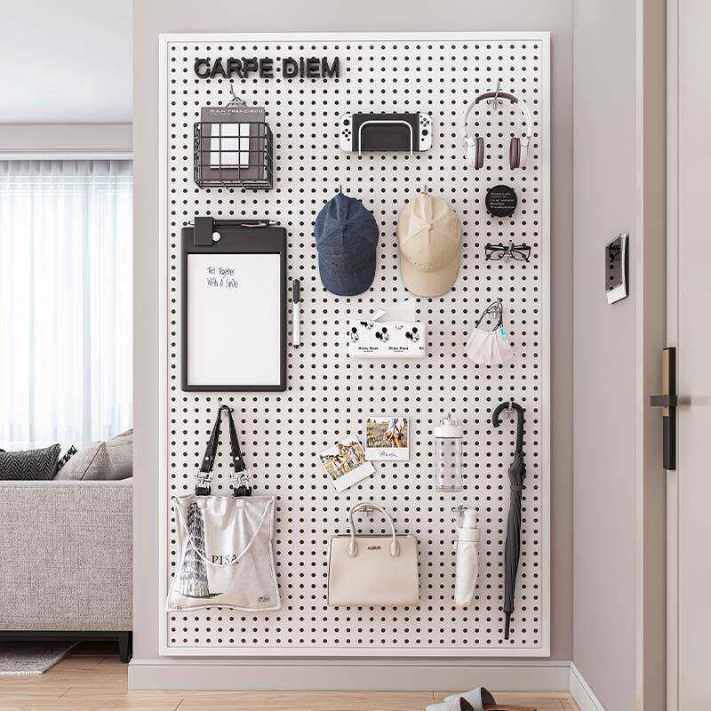 Hong Kong free shipping round hole hole board wall rack shelf stainless steel display storage jewelry hardware tools million