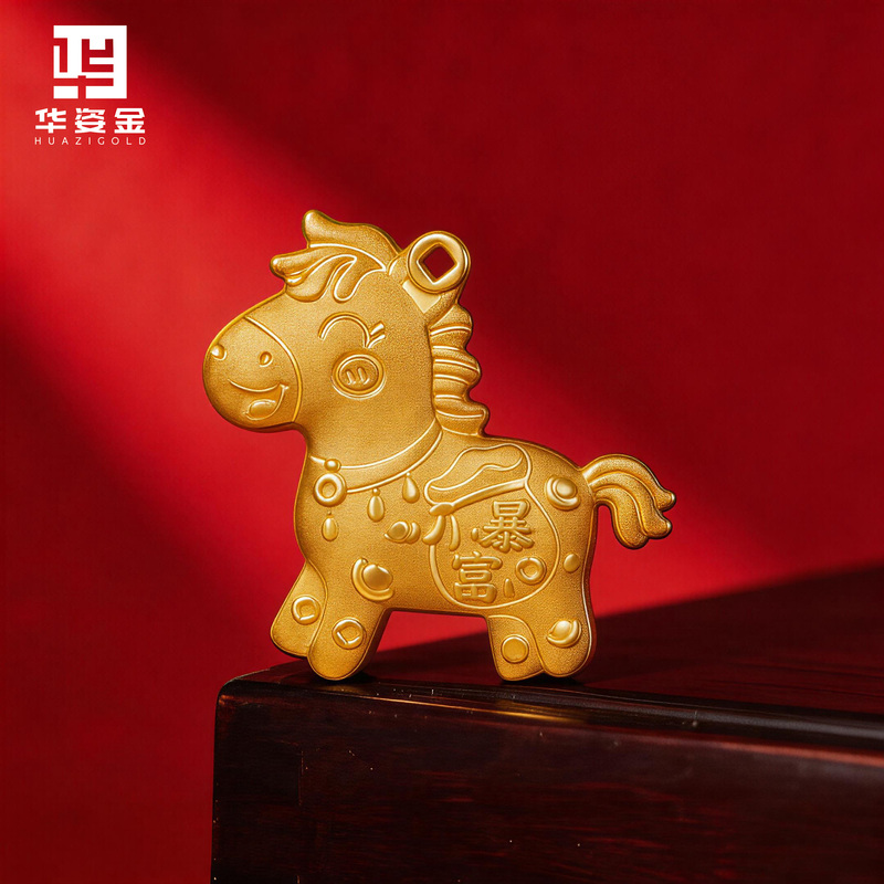 Hua Zi Gold Pure 9999 Gold Bar Wealth-Bringing Lucky Horse Good Luck Charm Surprise Gift for Girlfriend Investment Gold Collection Hua Zi Gold Pure 9999 Gold Bar Wealth-Bringing Lucky Horse Good Luck Charm Surprise Gift for Girlfriend Investment Gold Collection