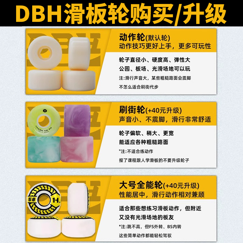 DBH スケートボードホイール ブラシストリートホイール オールラウンドホイールベアリング ダブルクライミングプロボードアクションホイール ビッグフィッシュボードロードソフトホイール