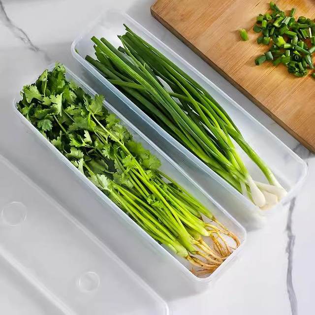 Cilantro and Green Onion Storage Box, Refrigerator Cilantro Whole Stem Preservation Tool, Thickened Version, Noodle and Egg Prep Preservation, Sealed Container