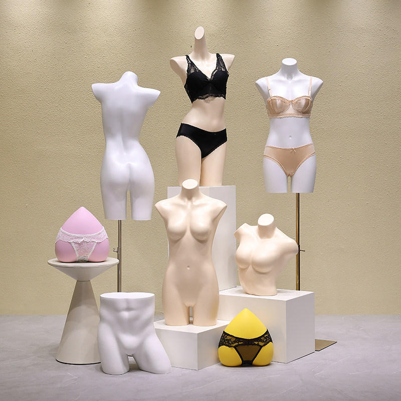 下着マネキン陳列ラック、婦人服店のショーウィンドウディスプレイ用小道具、男性用下着・ブラジャーマネキン。
