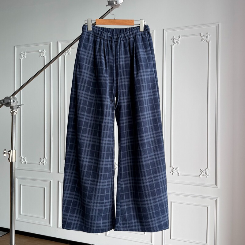 Virginia Soul "Canon" 380g Thickened Corduroy Elastic Waist A-Line Unisex Plaid Pants Virginia Soul "Canon" 380g Thickened Corduroy Elastic Waist A-Line Unisex Plaid Pants