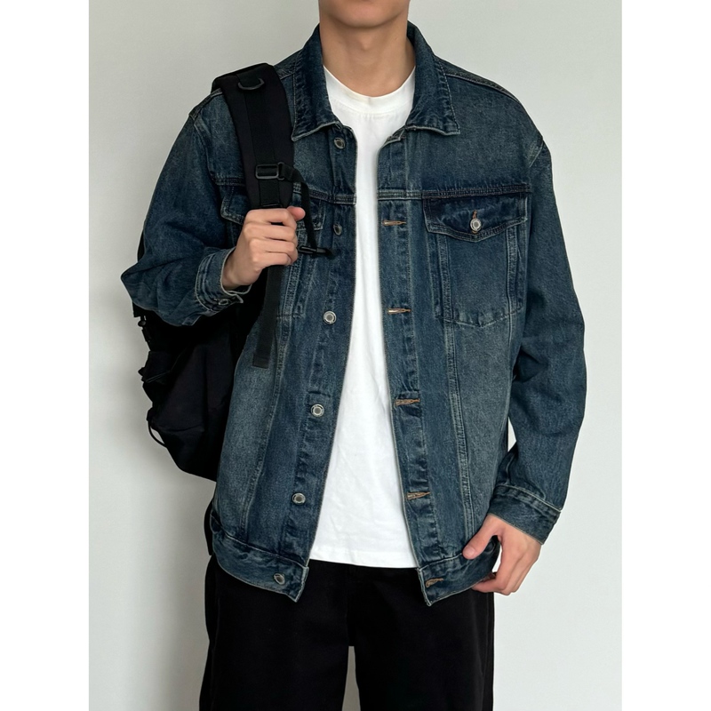 Zkzone Building Block Workwear Nostalgic Wishlane Trendy Brand Loose Top Versatile Jacket Jacket for Men and Women American Style