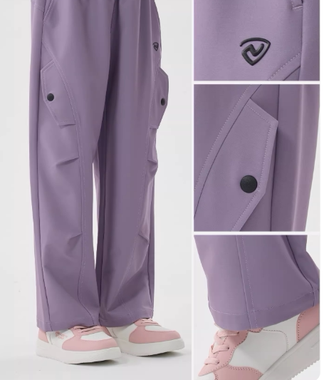 诺诗兰女童裤子2026新款儿童户外徒步登山裤大童防泼水直筒裤长裤