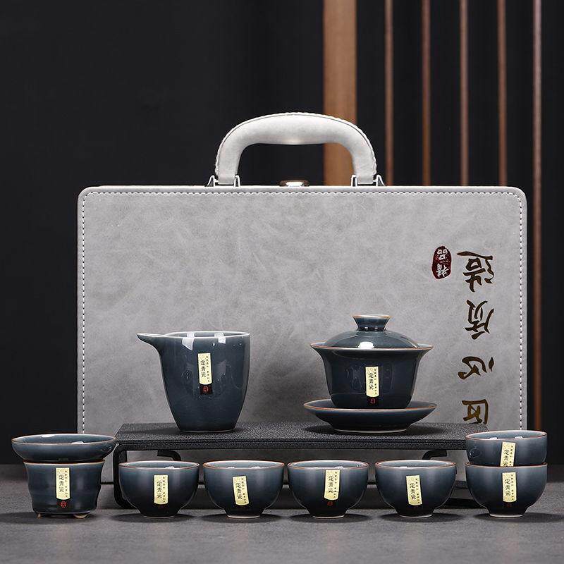 纯钛匠心之作：瓷牌茗功夫茶具套装诠释典雅与现代-茶具礼盒-淘宝百科网