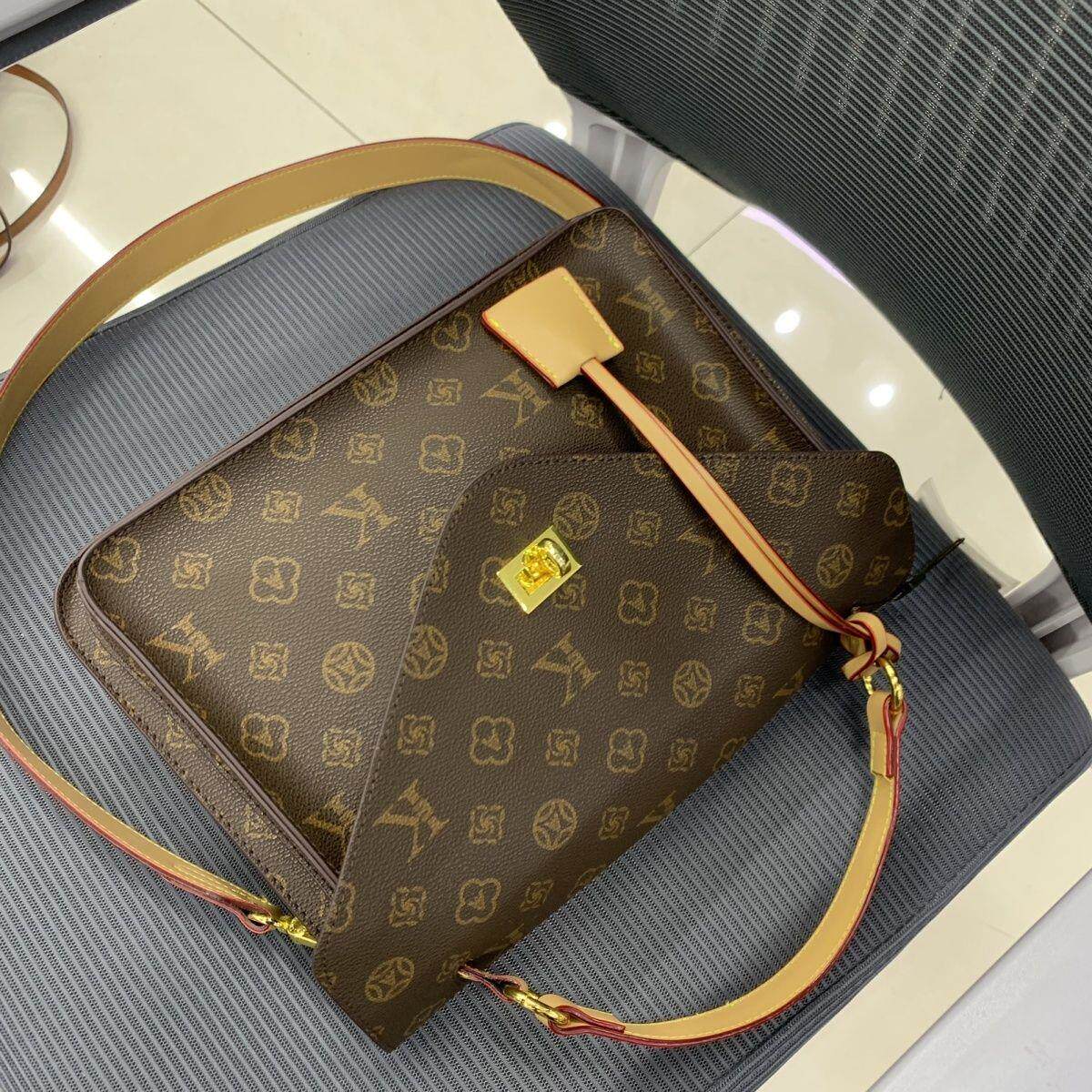 чемодан 手提斜挎两用女包2025新款女包高级时尚百搭邮差包单肩老花大容量