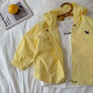 Chenma children's c jacket 2025 spring and summer japanese blue dog embroidered sun protection clothing for boys and girls, baby style hooded top