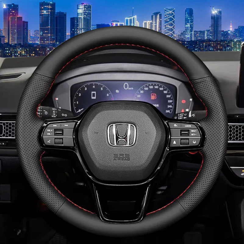 Чехол на руль из натуральной кожи ручной стежки для Honda Civic Accord Haoying XRV Binzhilingpai Honda CRV тип Geyingshipai