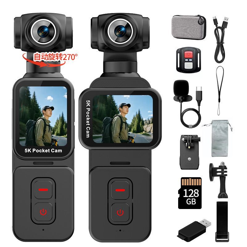 5K Hd Pocket Gimbal Action Camera Handheld Touch Screen Outdoor Cycling Anti-Shake Vlog Camera