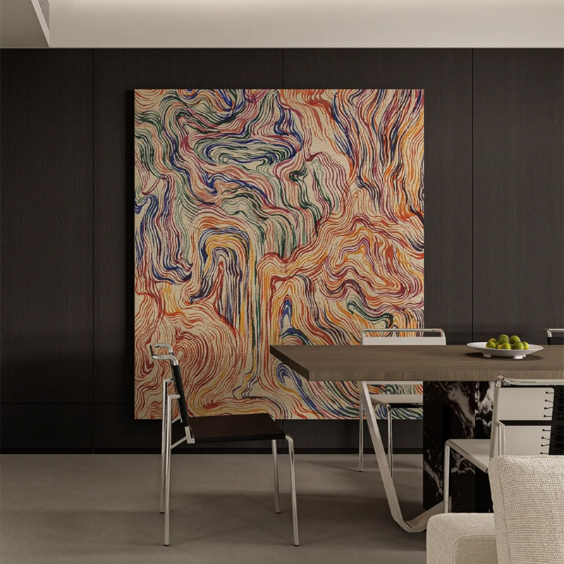Modern Minimalist Light Luxury Cream Style Living Room Decorative Painting Hotel Homestay Abstract High-End Entrance Corridor Wall Hanging Painting