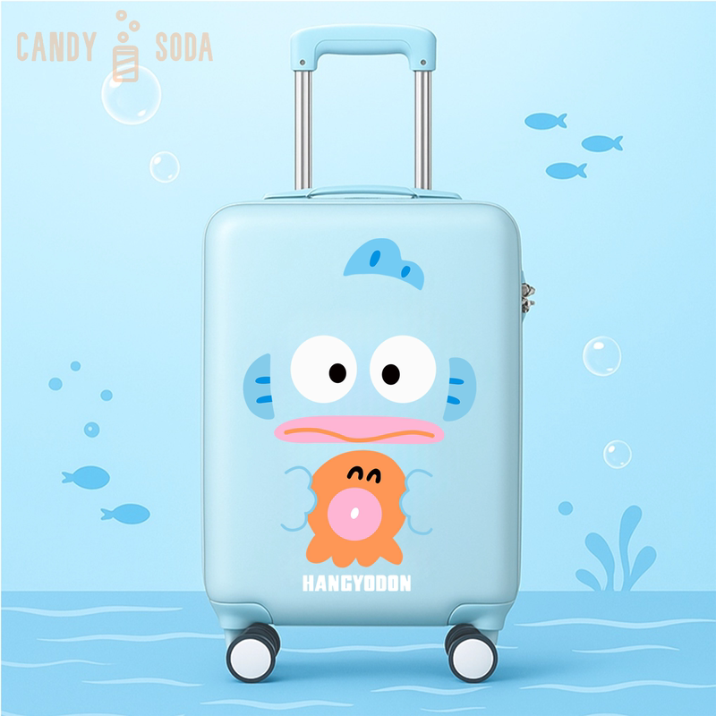 [in Stock] Ugly Fish Luggage Same Style as Ichiban Kuji Cute Hanton Large Capacity Trolley Case Blue Travel Suitcase