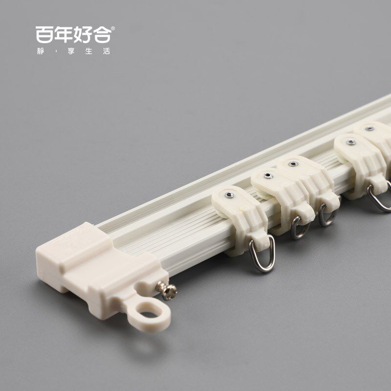 加厚铝合金可弯曲阳台飘窗L型U型弯直两用静音顺滑弧形重窗帘轨道