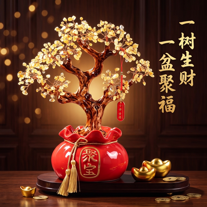 Auspicious Amethyst Money Tree Ceramic Wealth Bowl for Home Tv Cabinet, Front Desk, Prosperous Business, Opening Ceremony, Housewarming, High-End Gift Auspicious Amethyst Money Tree Ceramic Wealth Bowl for Home Tv Cabinet, Front Desk, Prosperous Business, Opening Ceremony, Housewarming, High-End Gift