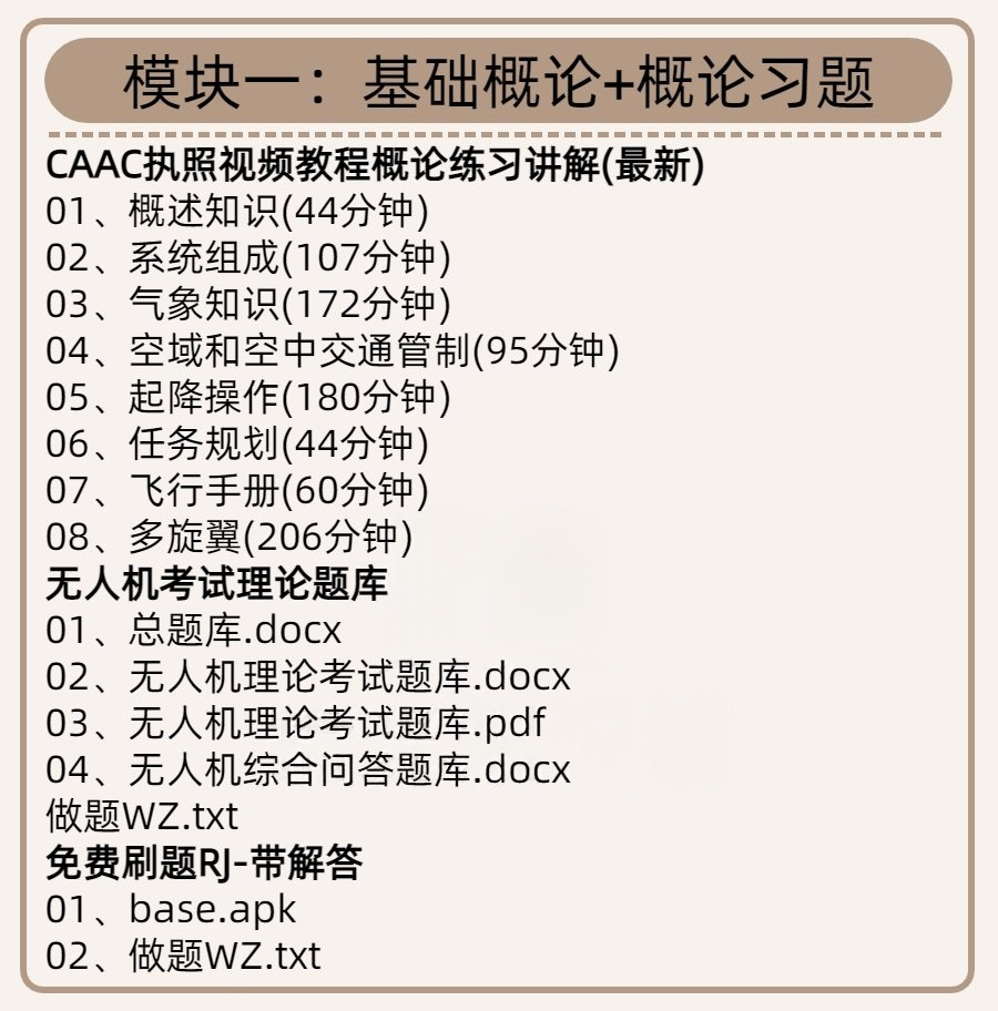 图片[4]-CAAC无人机驾照执照视频教程及考试理论题库-零基础无人机驾照全套资料实用手册【电商热销1402】-欢迎访问本站