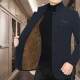 C6081 Autumn and Winter Fleece High-Quality Woolen Thickened Jacket for Middle-Aged Men, New Style with Stand Collar, Versatile and Casual