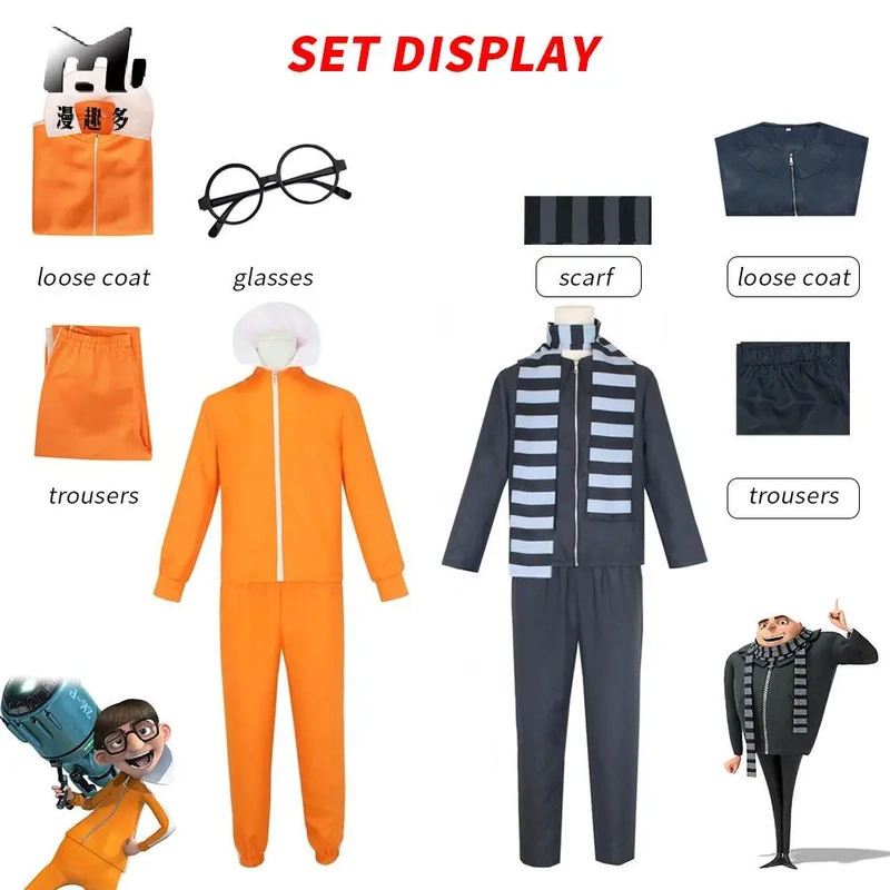 Movie Minions Despicable Me Victor Grue Cosplay Costume Halloween Party Performance Cosplay Costume
