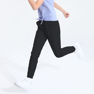 Girls' quick-drying pants, children's sports pants, quick-drying ice silk cool long pants, high elastic summer thin style