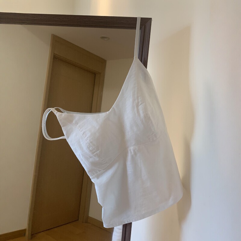 The Pinnacle of the Cotton and Linen Industry!!! Comes with Built-In Bra Pads, Summer Cotton and Linen Camisole Is More Comfortable