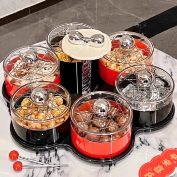 Rotating New Year Dried Fruit Storage Box, Light Luxury Fruit Tray, High-End Candy Tray for Living Room Coffee Table, Snack Tray
