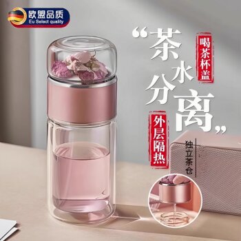 German Tea Cup for Women, Personal Use, High Aesthetic Value, Tea-Water Separation, Double-Layer Glass Water Cup, New Model 2025