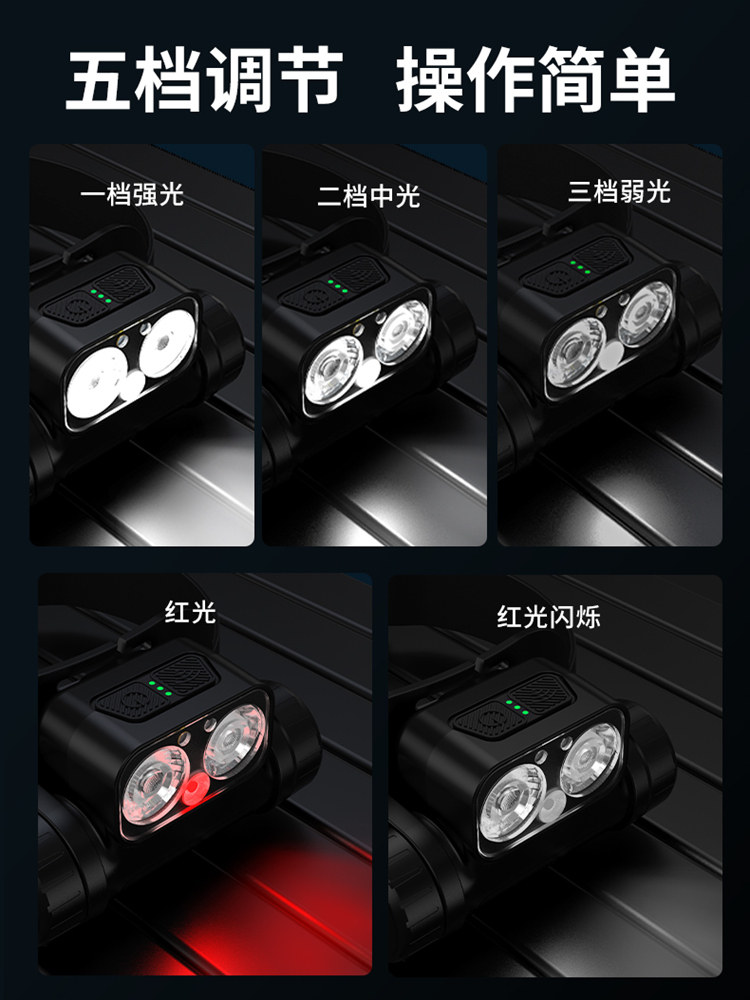 Cat Commander 2025 new strong light headlight fishing specific induction ultra long endurance night fishing light ultra bright red light mosquito repellent