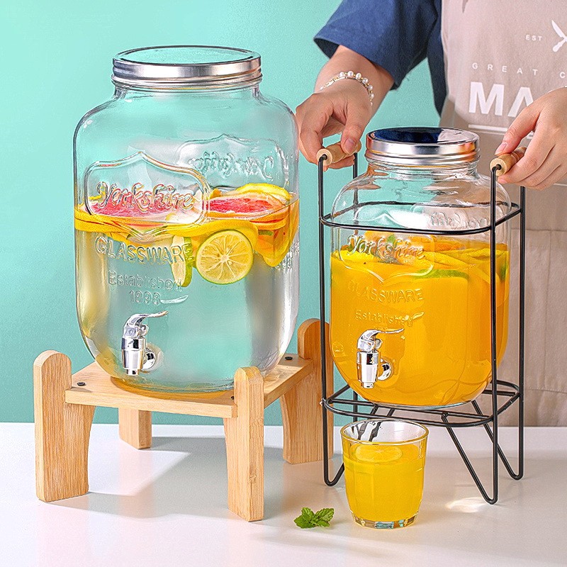 Glass wine bottle, food-grade household sealed can with lid, beer home-brewed fruit wine bottle, cola drink, fruit tea bucket