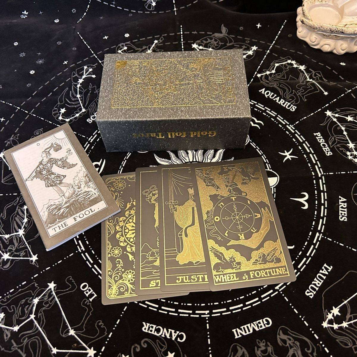 78 waterproof PVC board game cards for beginners, starting with high-quality tarot cards, tower cards, luo cards, and gold foil