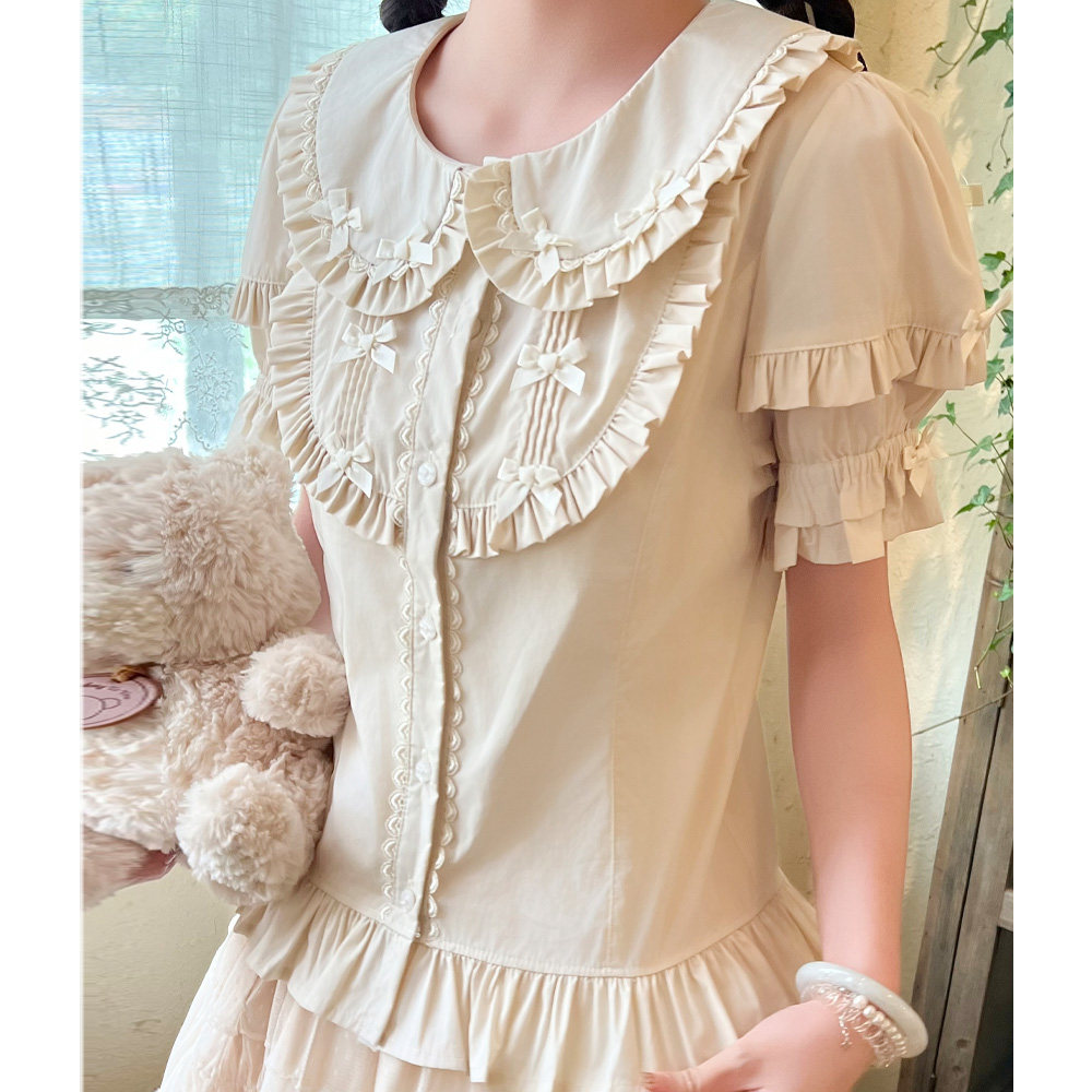 夏日洛丽塔风必备!🌸lolita内搭衬衫,纯色短袖公主洋装,甜美可爱,穿出童话感💖-lolita衬衫-淘宝好物网