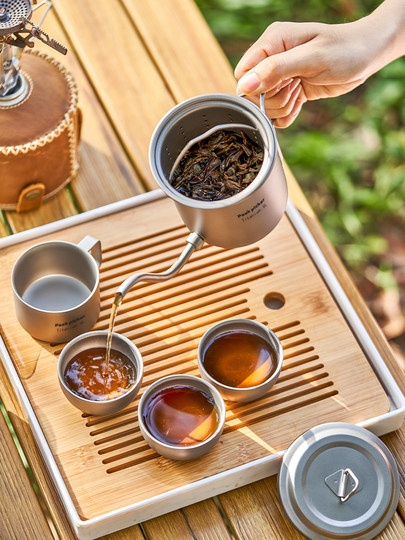 Съемный чайник из чистого титана, чайник с узким носиком, чайник для заваривания кофе методом пуровер, чайник с заостренным носиком, портативный чайник для кемпинга на открытом воздухе