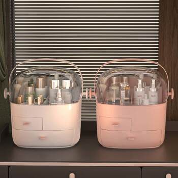 Cosmetic storage box dustproof household large capacity cosmetic box desktop finishing box dressing table skin care product storage rack