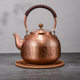 Purple Copper Kettle for Boiling Water and Brewing Tea, Handmade Pure Copper Teapot, Red Copper Household Tea Brewing Kettle with Handle, Tea Set