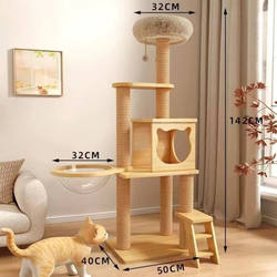 Cat Climbing Rack Storage Cabinet Integrated New arrival Wooden Multi-layer All Year Round Neutral Cat Climbing Rack Small Apartment Cat Rack Multi-function